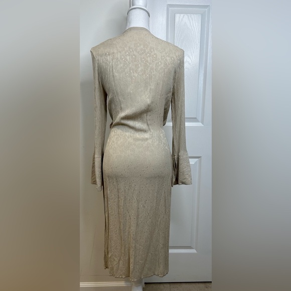 ZARA BASIC COLLECTION JACQUARD ASYMMETRIC KIMONO WRAP BOOUSE SIZE L - Picture 6 of 10